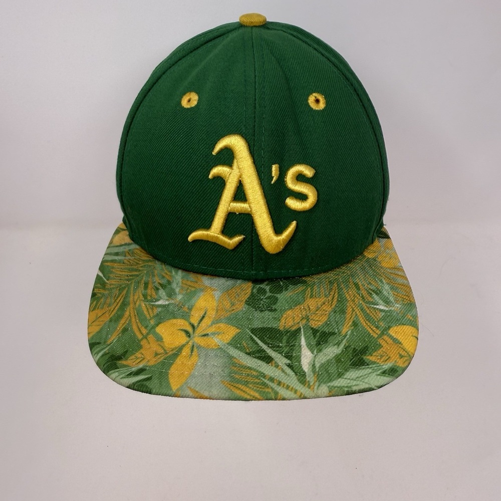 Oakland Athletics A's Tropical New Era 9fifty Snap Back Hat Cap Green Yellow